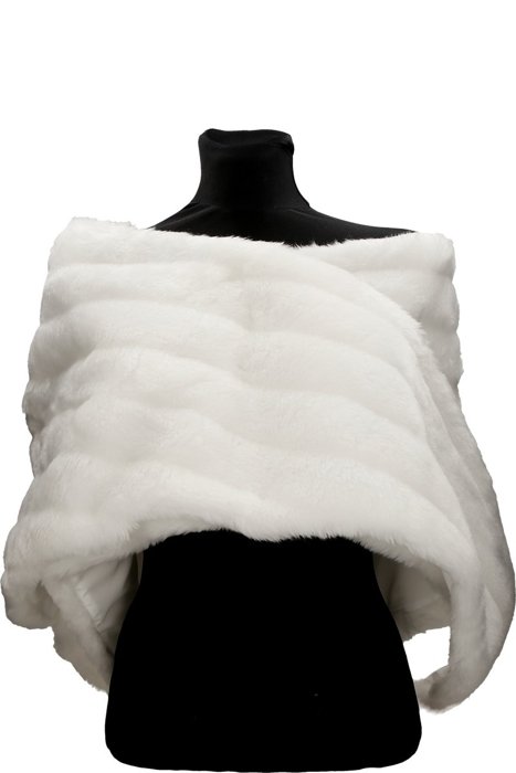 FET005 Fur Stole WHITE