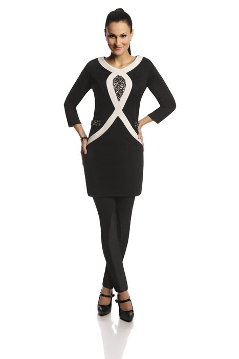 Tunic FTU304 BLACK IVORY