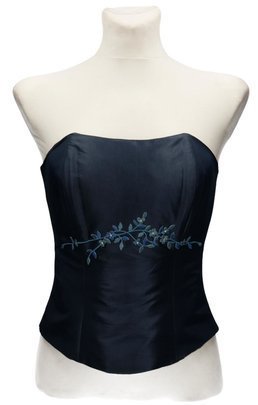 Gorset FGR042 GRANATOWY CIEMNY tafta