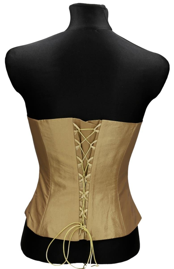 Gorset FGR042 ZIELONY ZGNIŁY JASNY  tafta