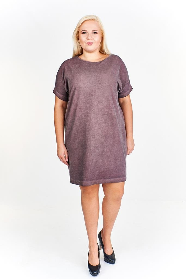 Sukienka FSU766 BORDOWY jeans