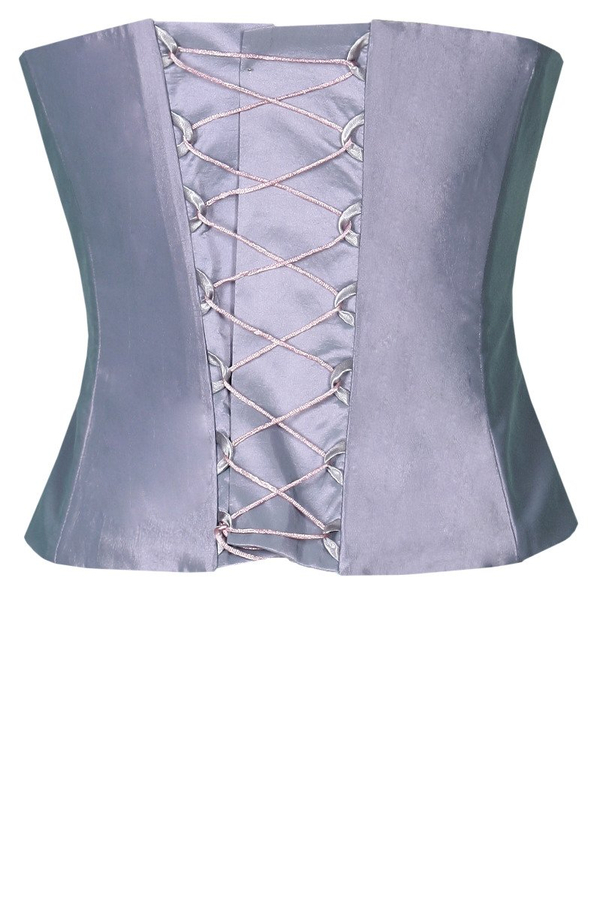 Gorset FGR042 FIOLETOWO-SZARY  tafta