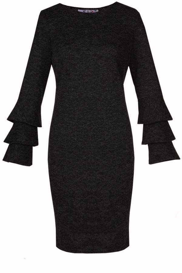 Sukienka FSU894 CZARNY melanż