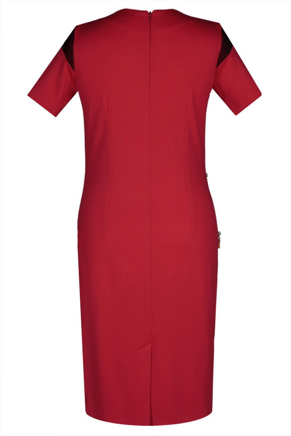 Sukienka FSU349 MALINOWY CZARNY