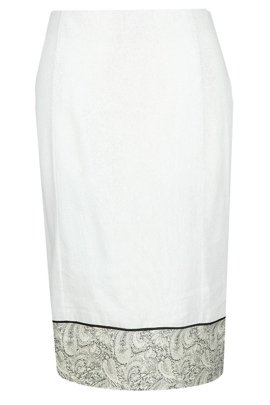 Spódnica FSP675 BIAŁY + SELEDYNOWY CIEMNY Srebrna Nić