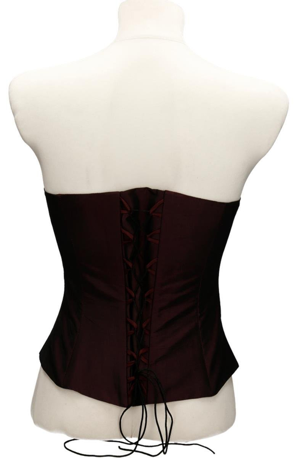 Gorset FGR042 ŚLIWKOWY CIEMNY tafta