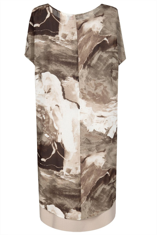 Sukienka FSU620 BEŻOWY + SZARO-BEŻOWY wzór