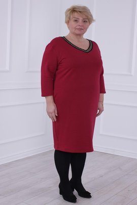 Sukienka FSU1041 BORDOWY + CZARNY