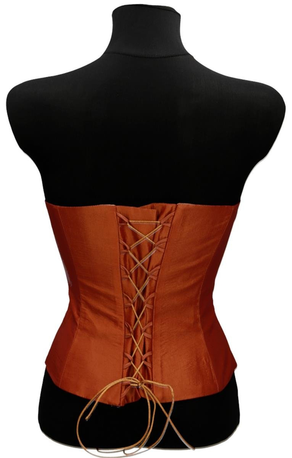 Gorset FGR042 RUDO-POMARAŃCZOWY  tafta