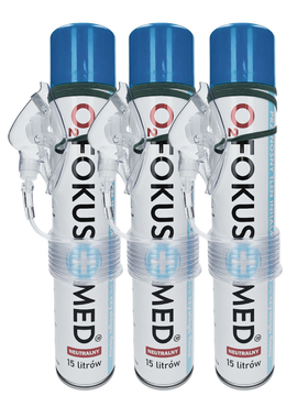 Tlen inhalacyjny FTL2 FokusMed NEUTRALNY 15L  - Zestaw 3 Sztuki