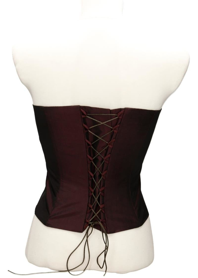 Gorset FGR082  ŚLIWKOWY CIEMNY tafta