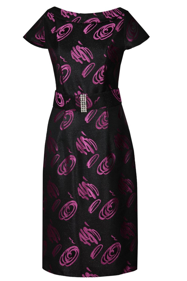 Sukienka FSU199  CZARNY + AMARANTOWY