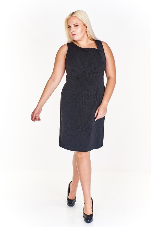 Sukienka FSU915 CZARNY kropeczki