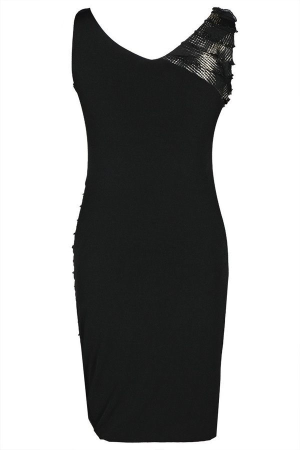 Sukienka FSU230 CZARNY ZŁOTY