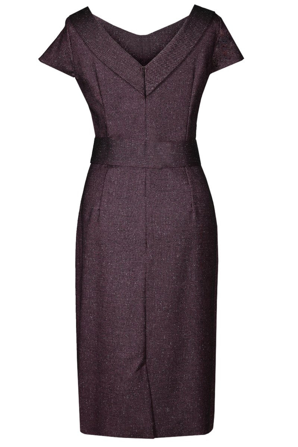 Sukienka FSU199 CZARNO - AMARANTOWY