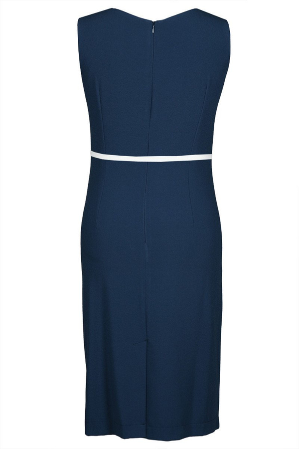 Sukienka FSU1083 GRANATOWY JASNY+EKRI