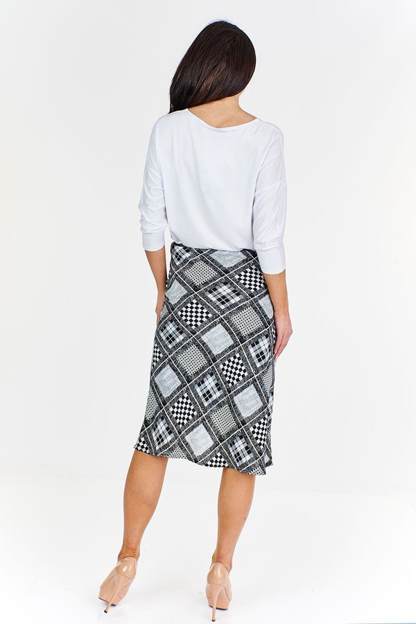 Spódnica FSP771 CZARNY + BIAŁY krata