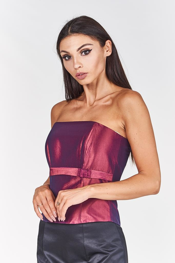 Gorset FGR082 FIOLETOWO-RÓŻOWY  tafta