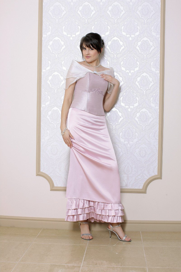 Gorset FGR042 RÓŻOWY JASNY tafta