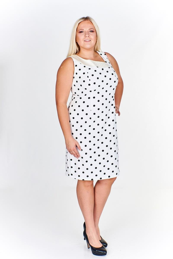 Sukienka FSU915 EKRI kropki