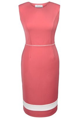 Sukienka FSU681 KORALOWY EKRI