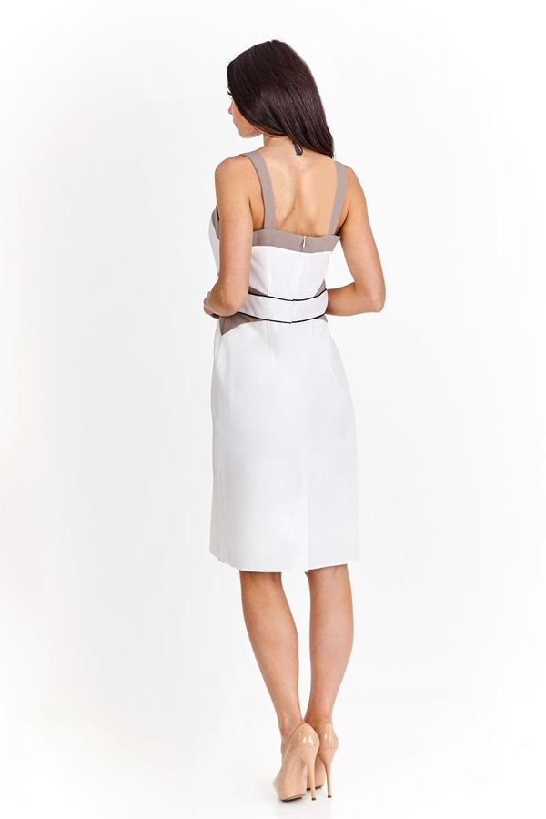 Sukienka FSU1009 EKRI BEŻOWY CIEMNY