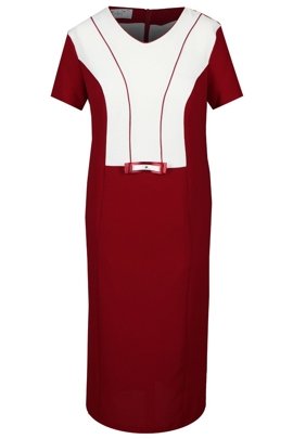 Sukienka FSU913 CZERWONY + EKRI