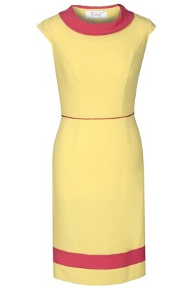 Sukienka FSU343 ŻÓŁTY CIEMNY MALINOWY CUKIERKOWY