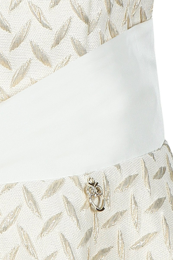 Sukienka FSU1160 EKRI + ZŁOTY