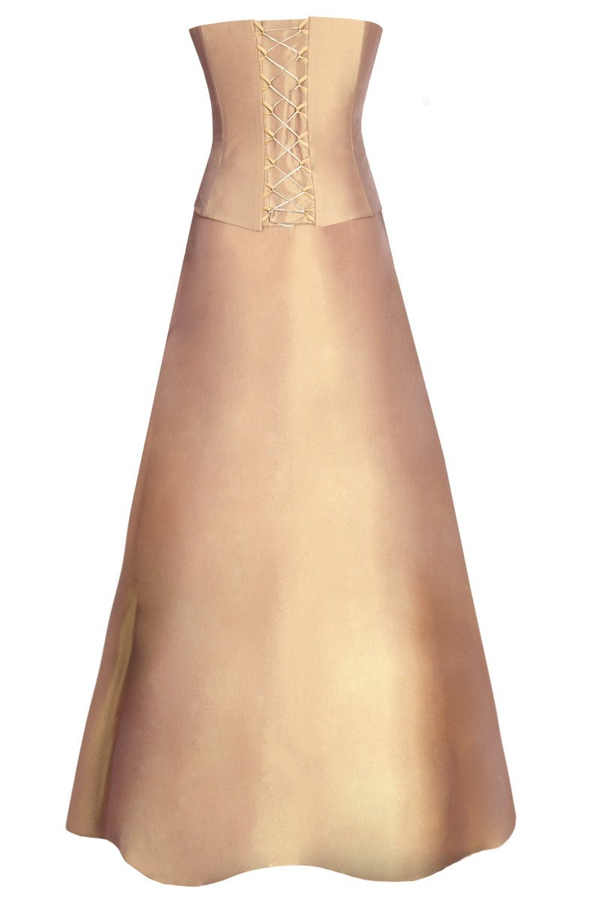 Sukienka FSU084 ZŁOTY ŚREDNI