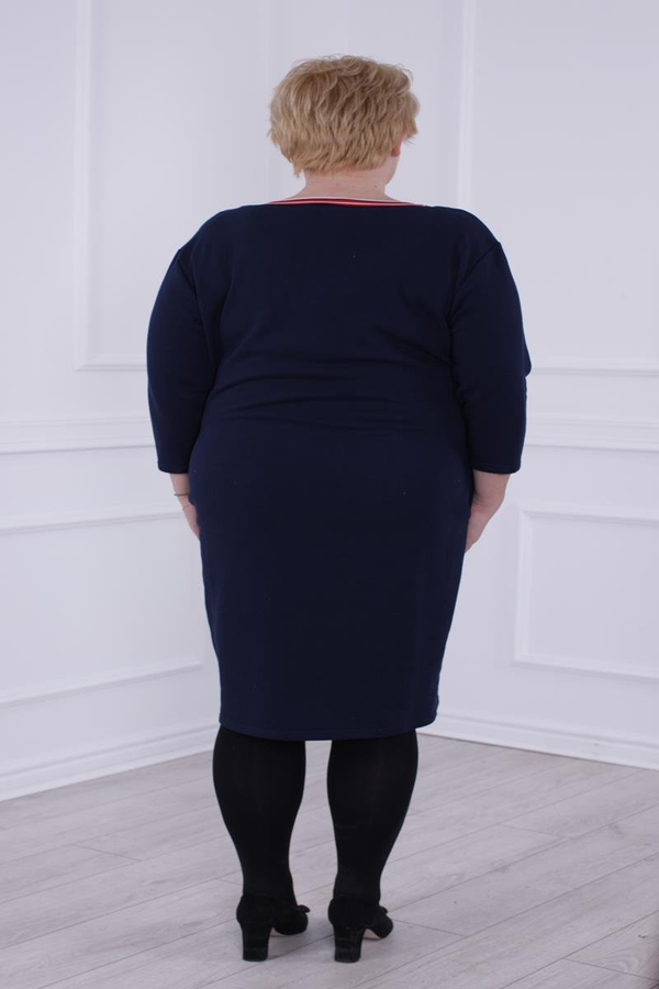 Sukienka FSU1041 GRANATOWY + CZERWONY