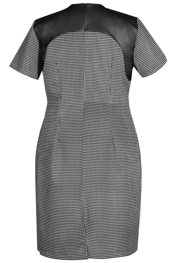 Sukienka FSU646  CZARNY + BIAŁY