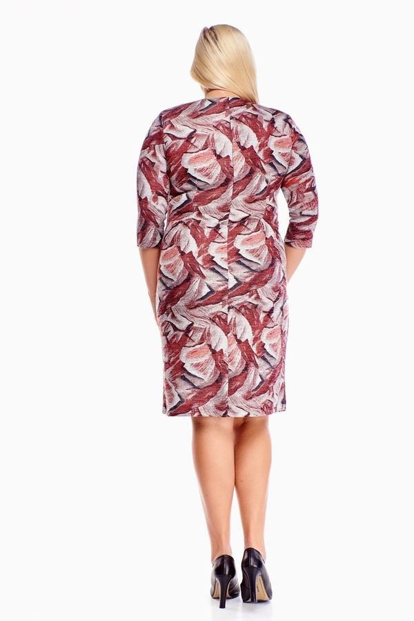 Sukienka FSU893 SZARY + BORDOWY mazańce