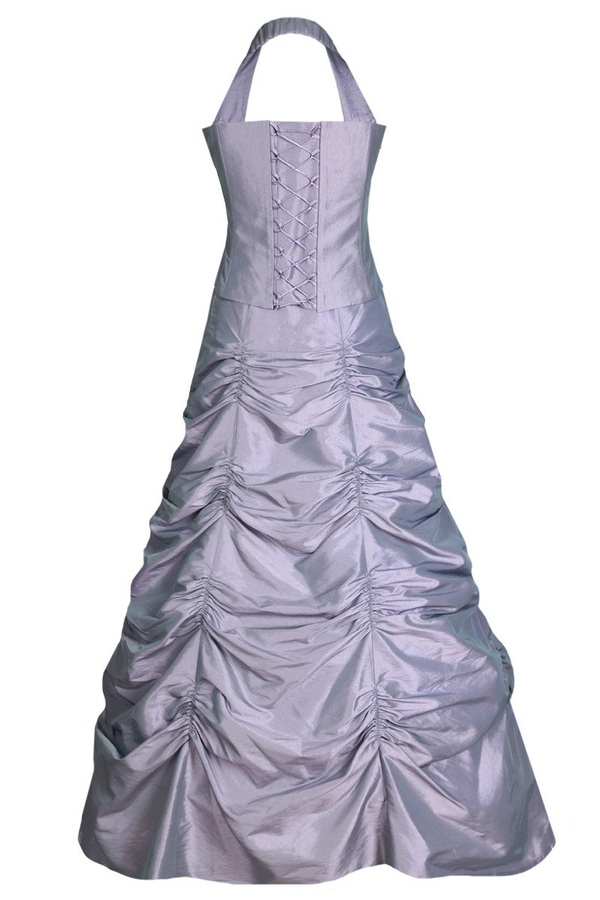 Sukienka FSU060 FIOLETOWO-SZARY