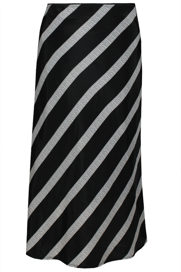 Spódnica FSP771  CZARNY + BIAŁY paski
