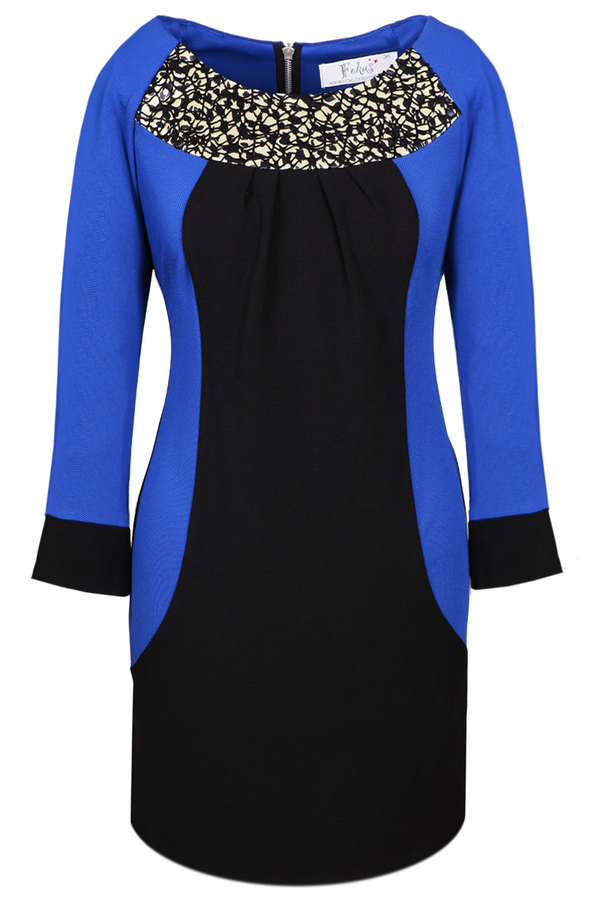 Tunic FTU306 BLACK CORNFLOWER BLUE