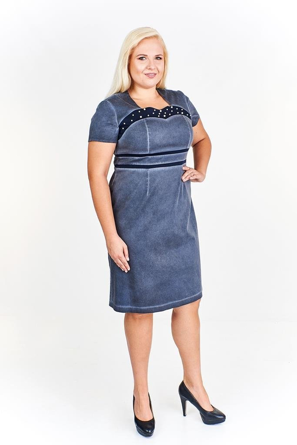 Sukienka FSU944 CZARNY jeans