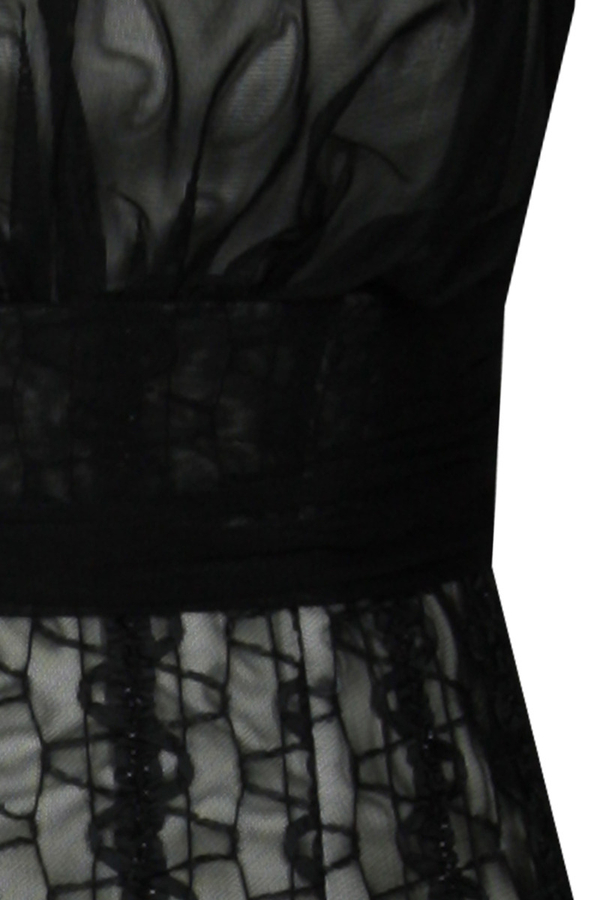 Sukienka FSU169 CZARNY + EKRI