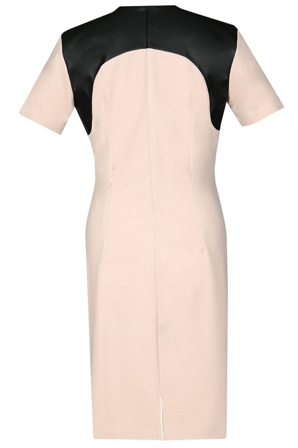 Sukienka FSU646  ŁOSOSIOWY JASNY + CZARNY