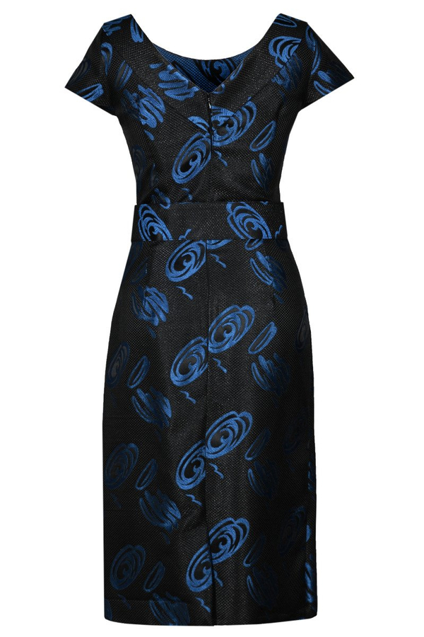 Sukienka FSU199 CZARNY + CHABROWY