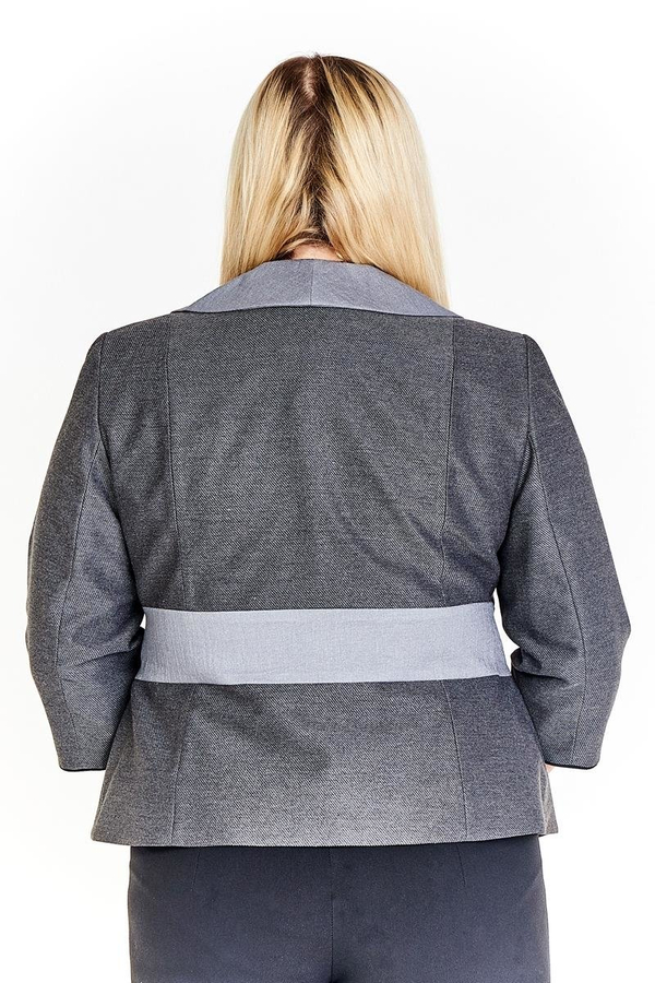 Żakiet FZA916 SZARY + SZARY  JASNY prążek