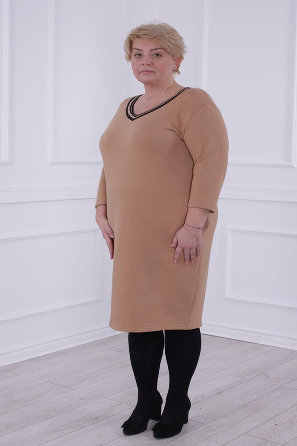 Sukienka FSU1041 CAMEL + CZARNY