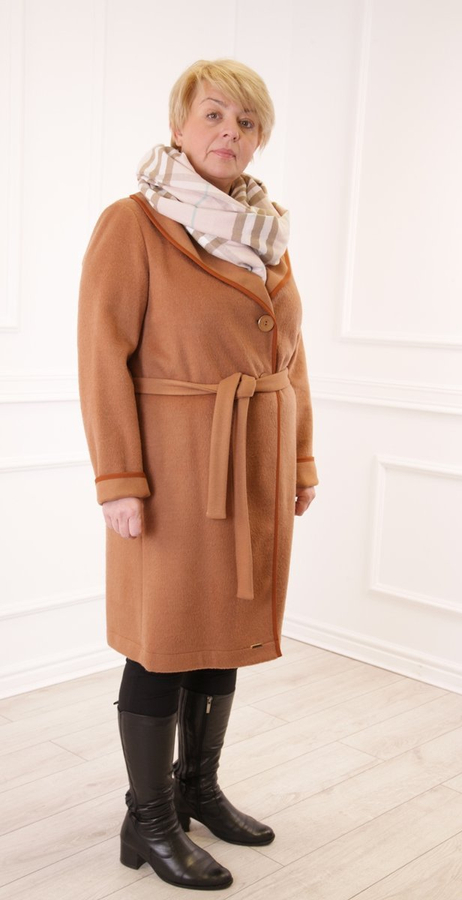 Płaszcz FPL1026 CAMEL CIEMNY