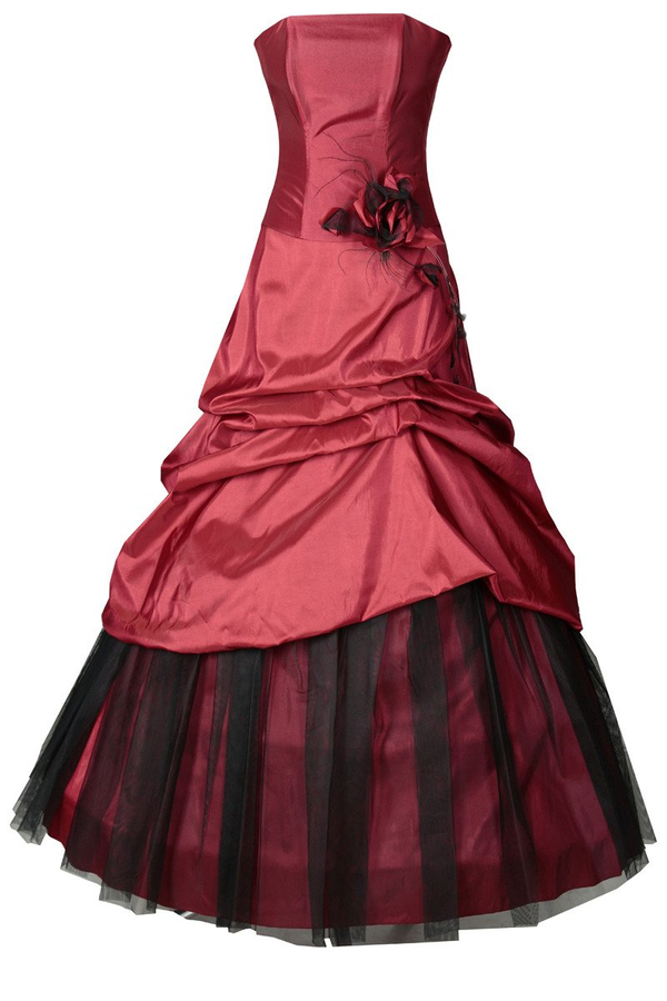 Sukienka FSU038 CZERWONY CIEMNY