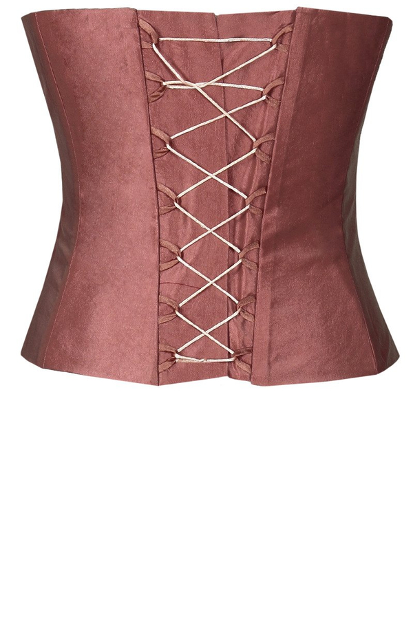 Gorset FGR042 RÓŻOWY-CEGLASTY tafta