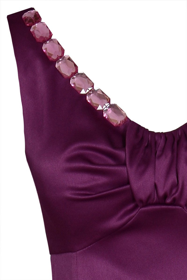 Sukienka FSU1033 AMARANT CIEMNY