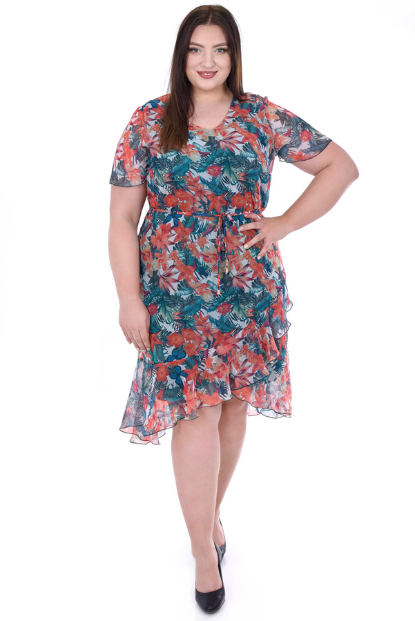 Sukienka FSU1076 EKRI chabrowe motyle