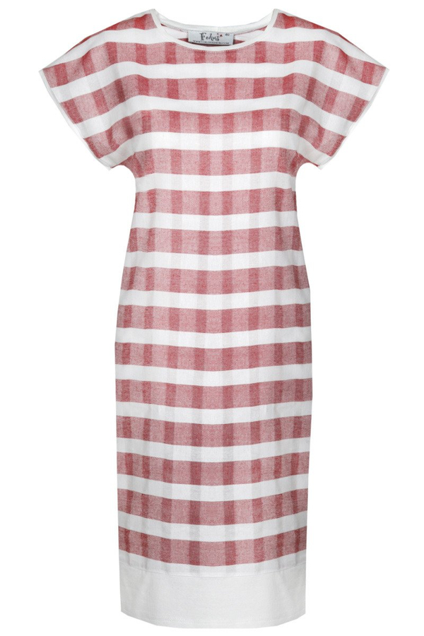 Sukienka FSU781  CZERWONY + BIAŁY