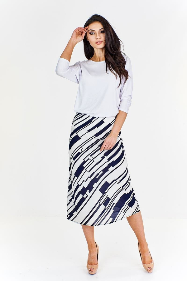 Spódnica FSP771 EKRI + GRANATOWY