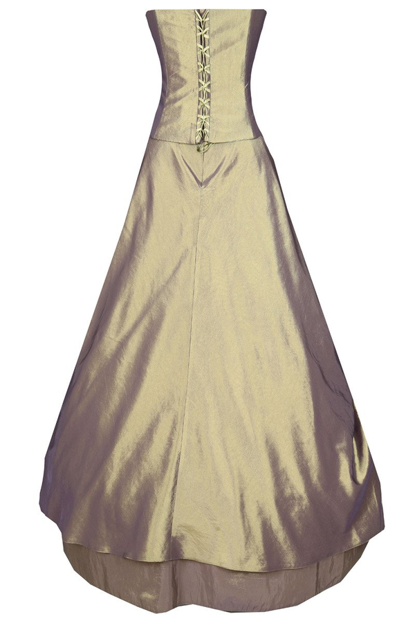 Sukienka FSU074 ZIELONY ZGNIŁY CIEMNY  EKRI